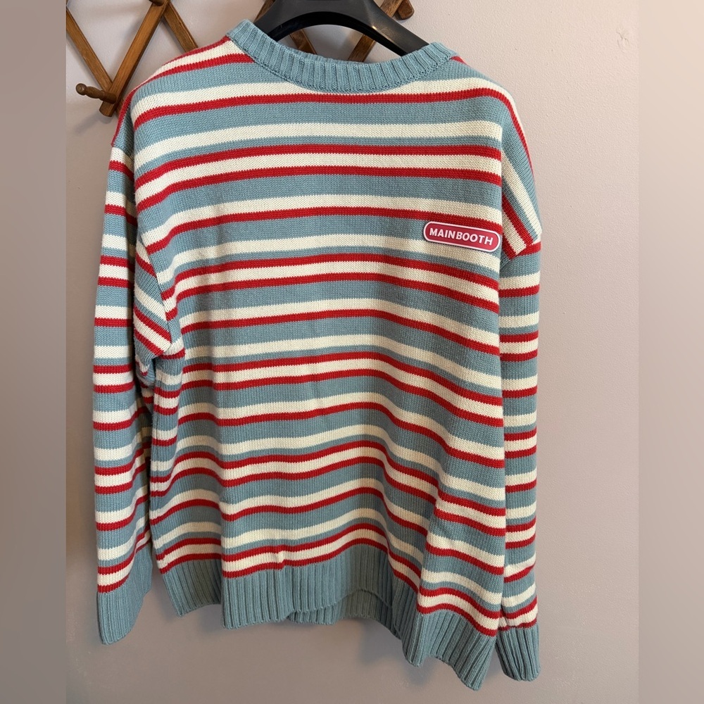 Mainbooth Striped Blue Red Knit K-Fashion Sweater XL